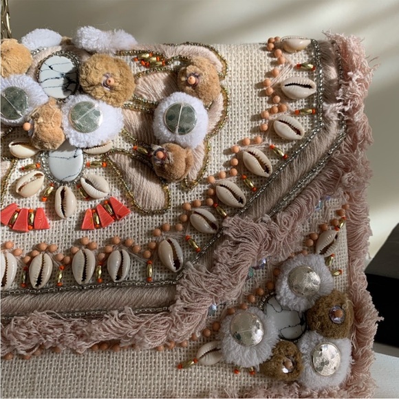 Francesca's Sea Shell Beaded Clutch Purse NWT - Picture 2 of 12